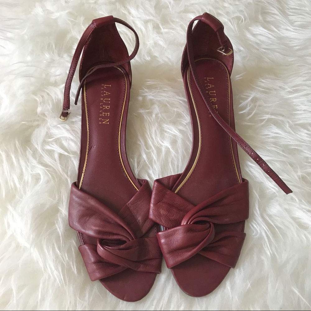 Vintage Maroon Leather Ralph Lauren Sandals